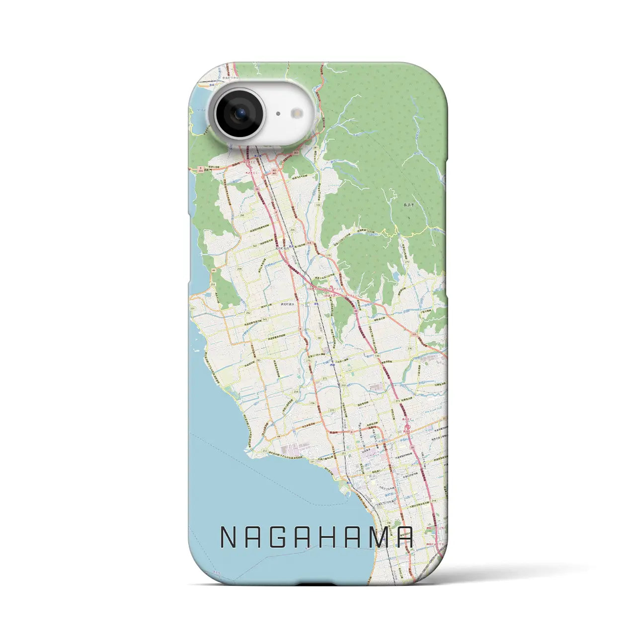 【長浜(滋賀県)】地図柄iPhoneケース(バックカバータイプ)