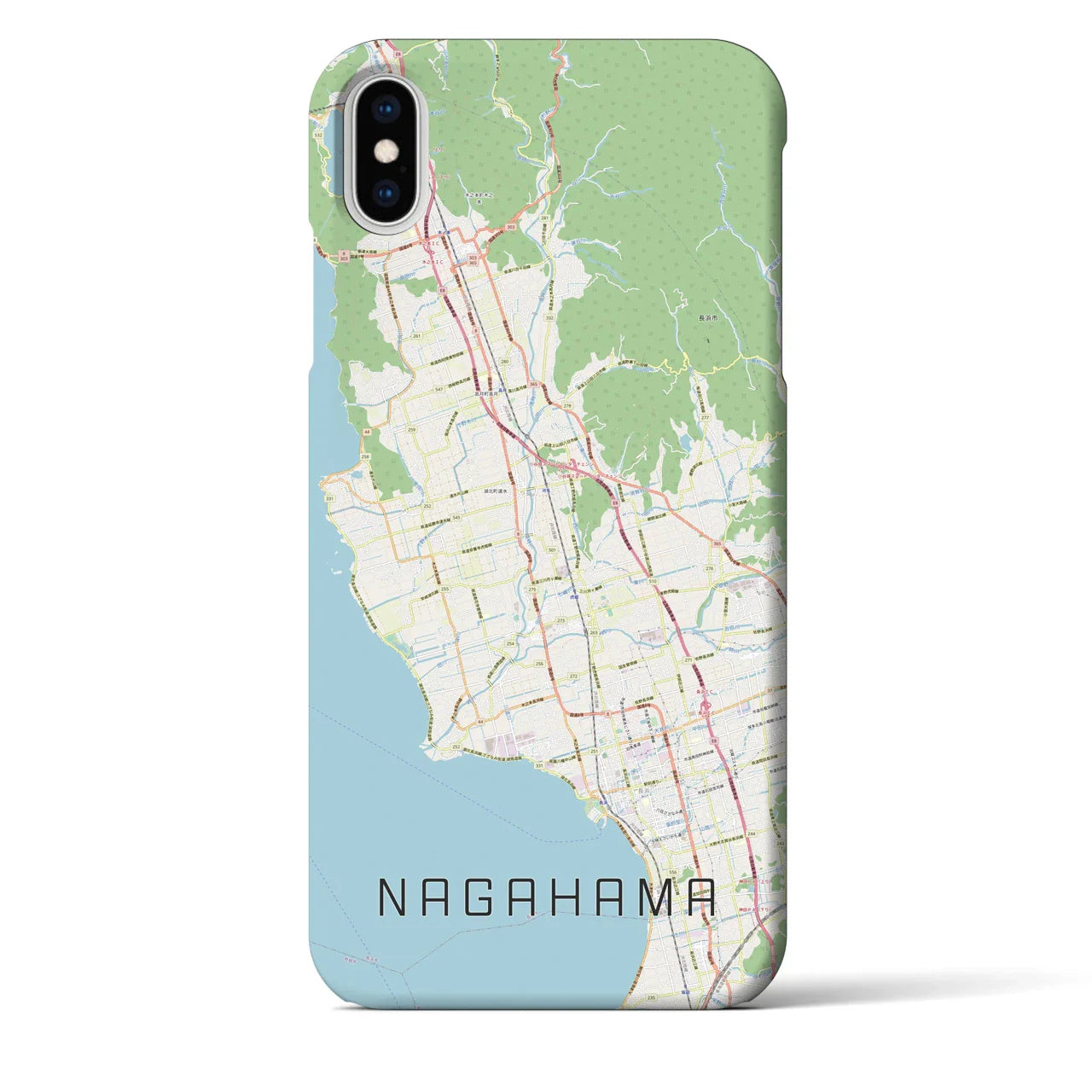【長浜(滋賀県)】地図柄iPhoneケース(バックカバータイプ)