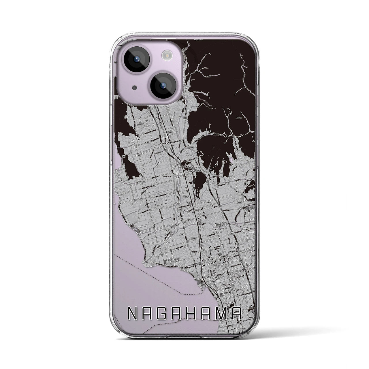 【長浜(滋賀県)】地図柄iPhoneケース(クリアタイプ)