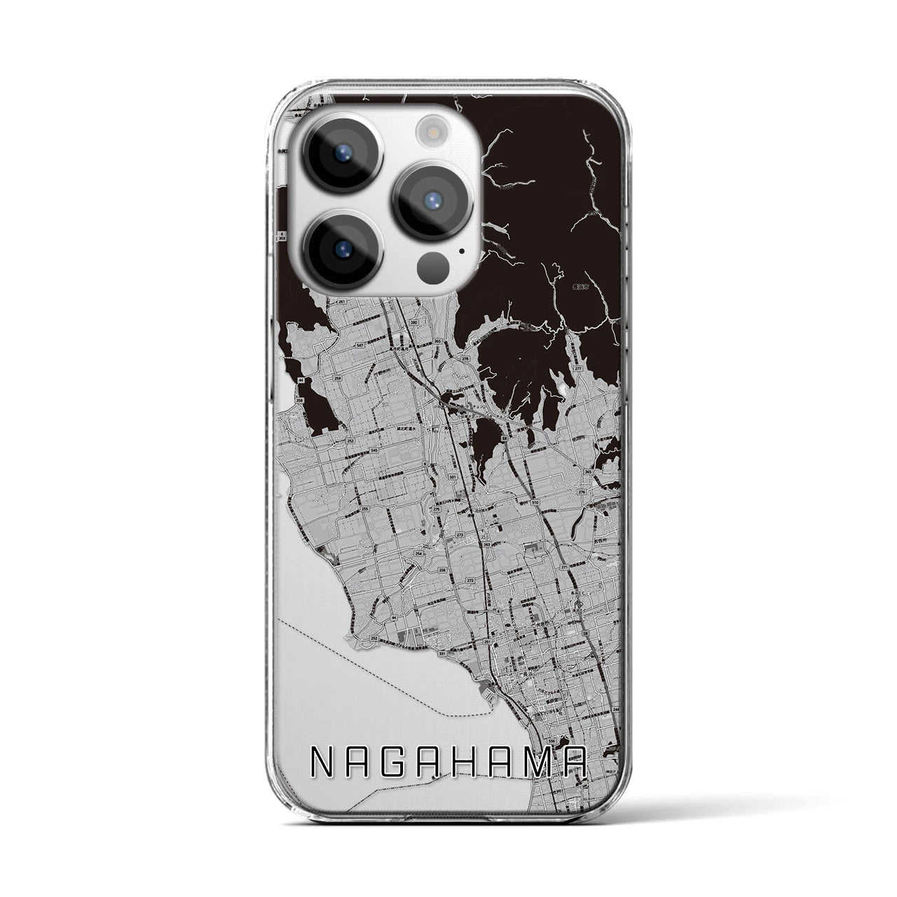 【長浜(滋賀県)】地図柄iPhoneケース(クリアタイプ)