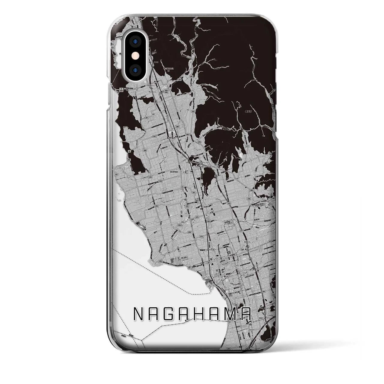 【長浜(滋賀県)】地図柄iPhoneケース(クリアタイプ)