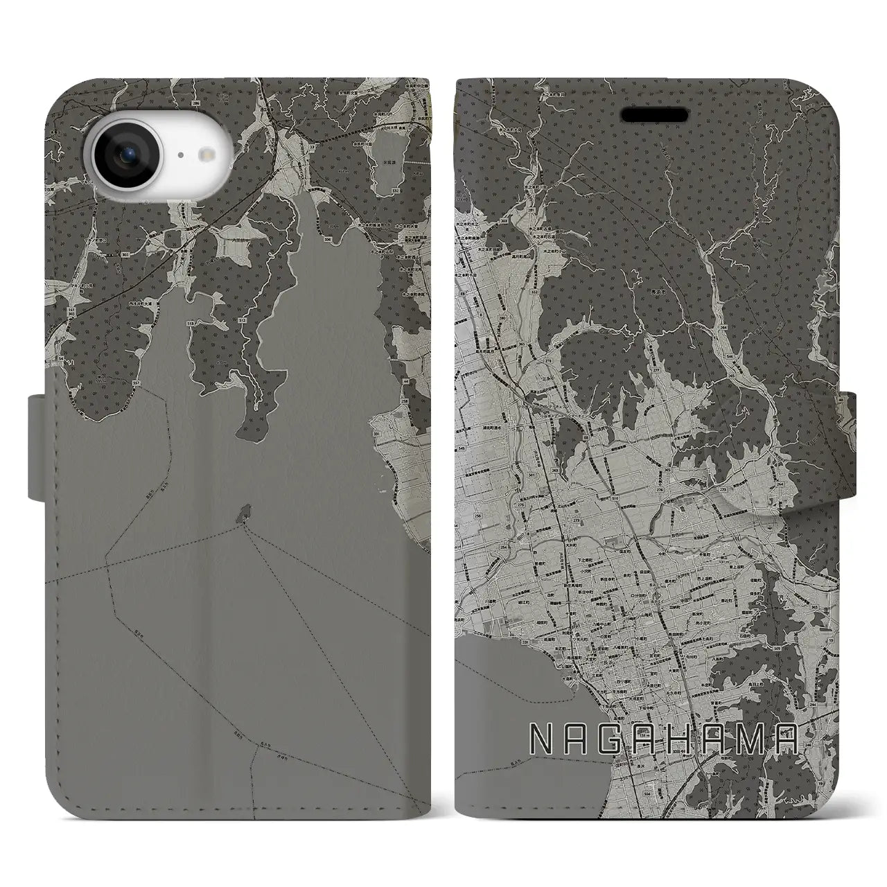 【長浜(滋賀県)】地図柄iPhoneケース(手帳タイプ)