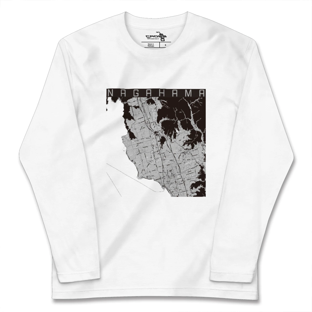 【長浜(滋賀県)】地図柄ロングスリーブTシャツ
