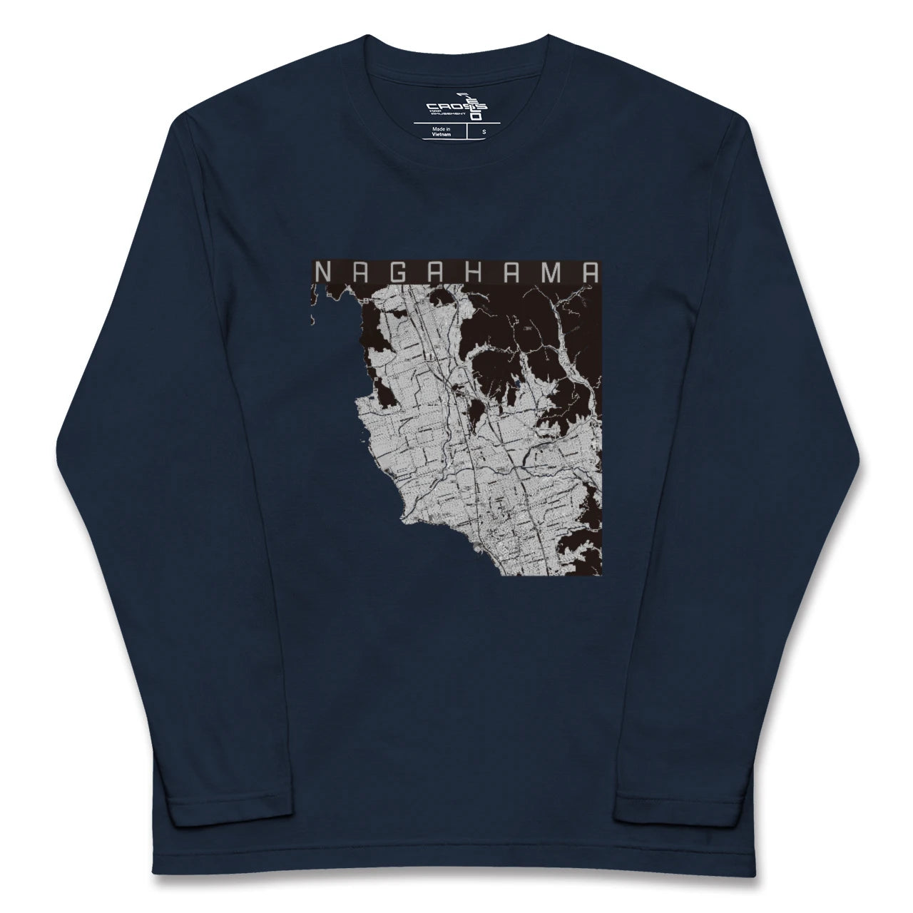 【長浜(滋賀県)】地図柄ロングスリーブTシャツ