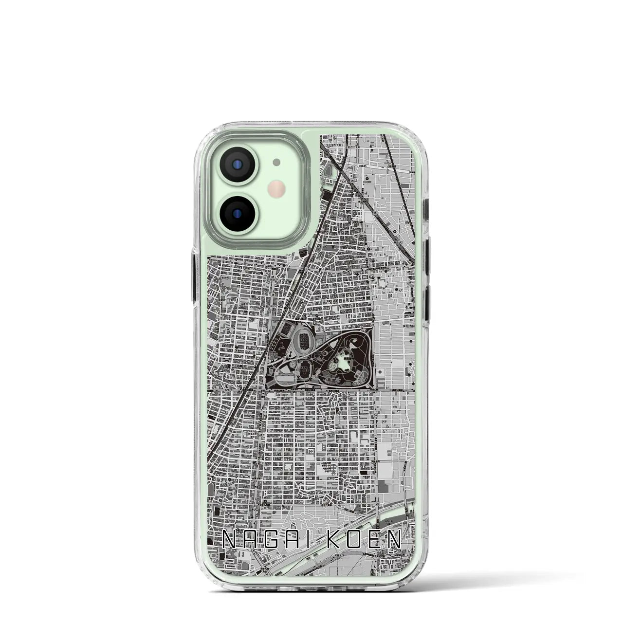 【長居公園(大阪府)】地図柄iPhoneケース(MagSafeタイプ)