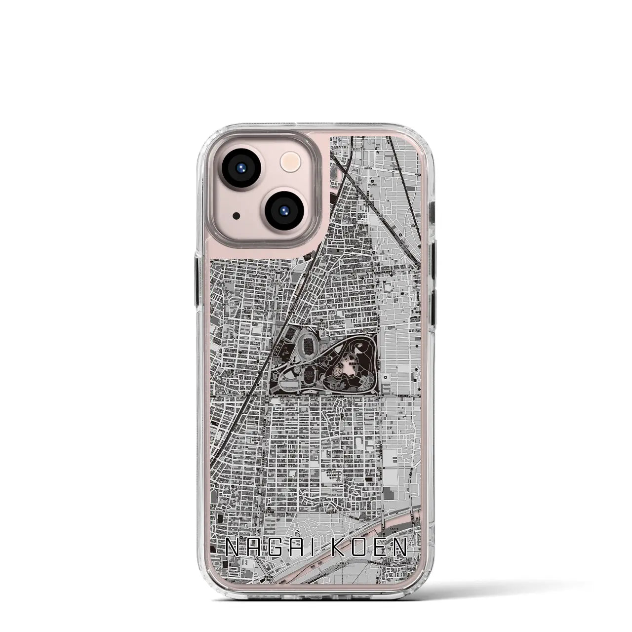 【長居公園(大阪府)】地図柄iPhoneケース(MagSafeタイプ)