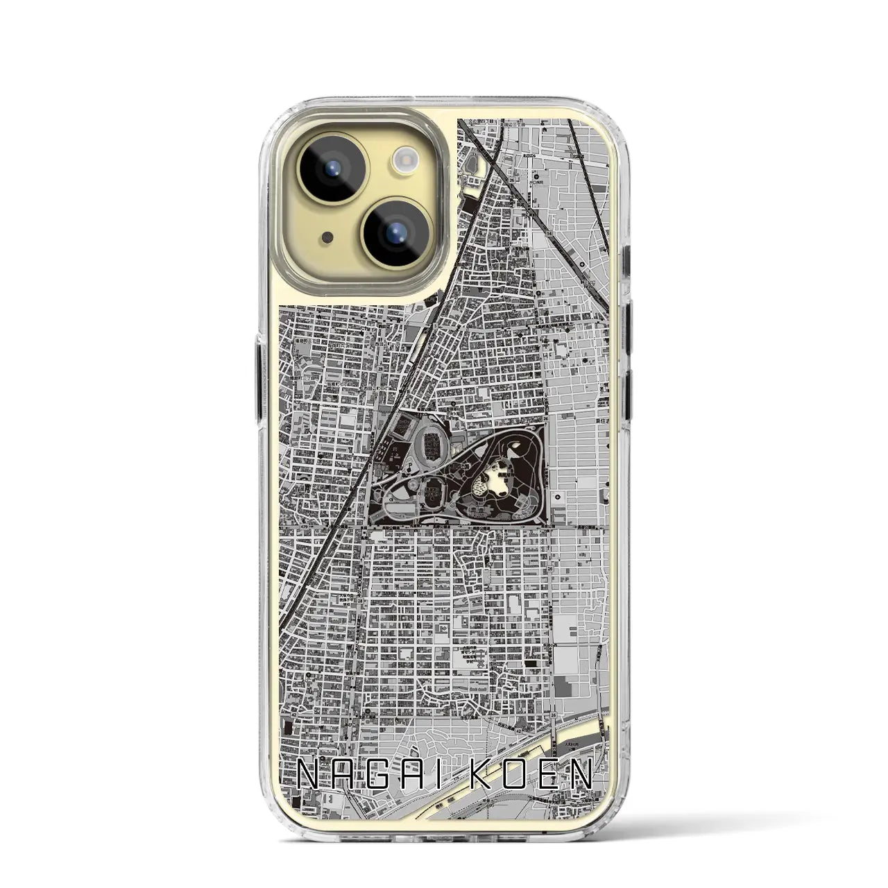 【長居公園(大阪府)】地図柄iPhoneケース(MagSafeタイプ)