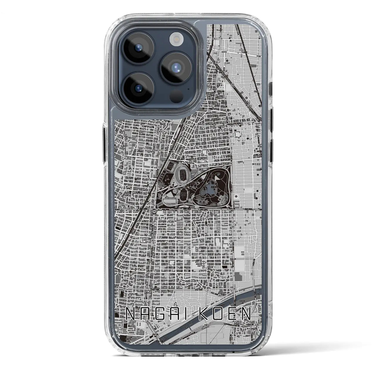 【長居公園(大阪府)】地図柄iPhoneケース(MagSafeタイプ)