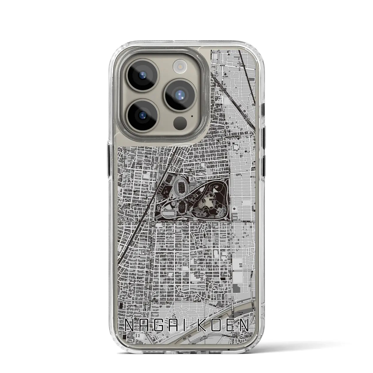 【長居公園(大阪府)】地図柄iPhoneケース(MagSafeタイプ)