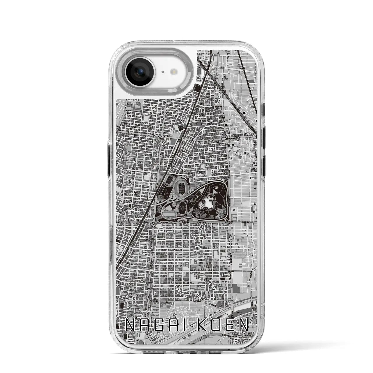 【長居公園(大阪府)】地図柄iPhoneケース(MagSafeタイプ)