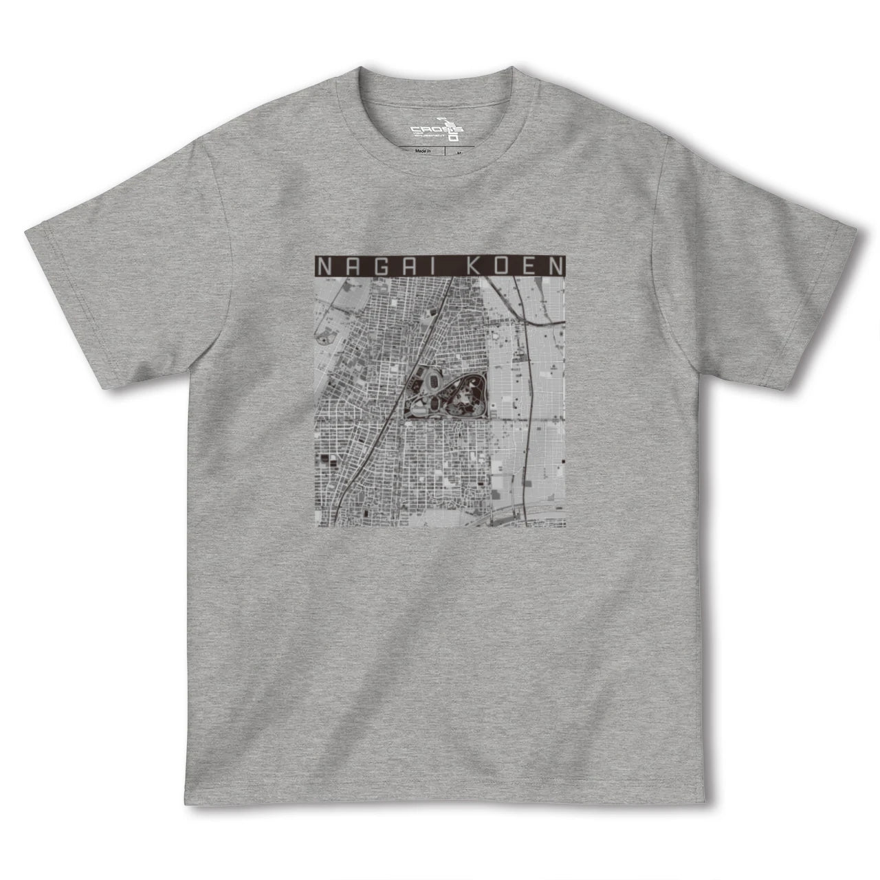 【長居公園(大阪府)】地図柄ヘビーウェイトTシャツ