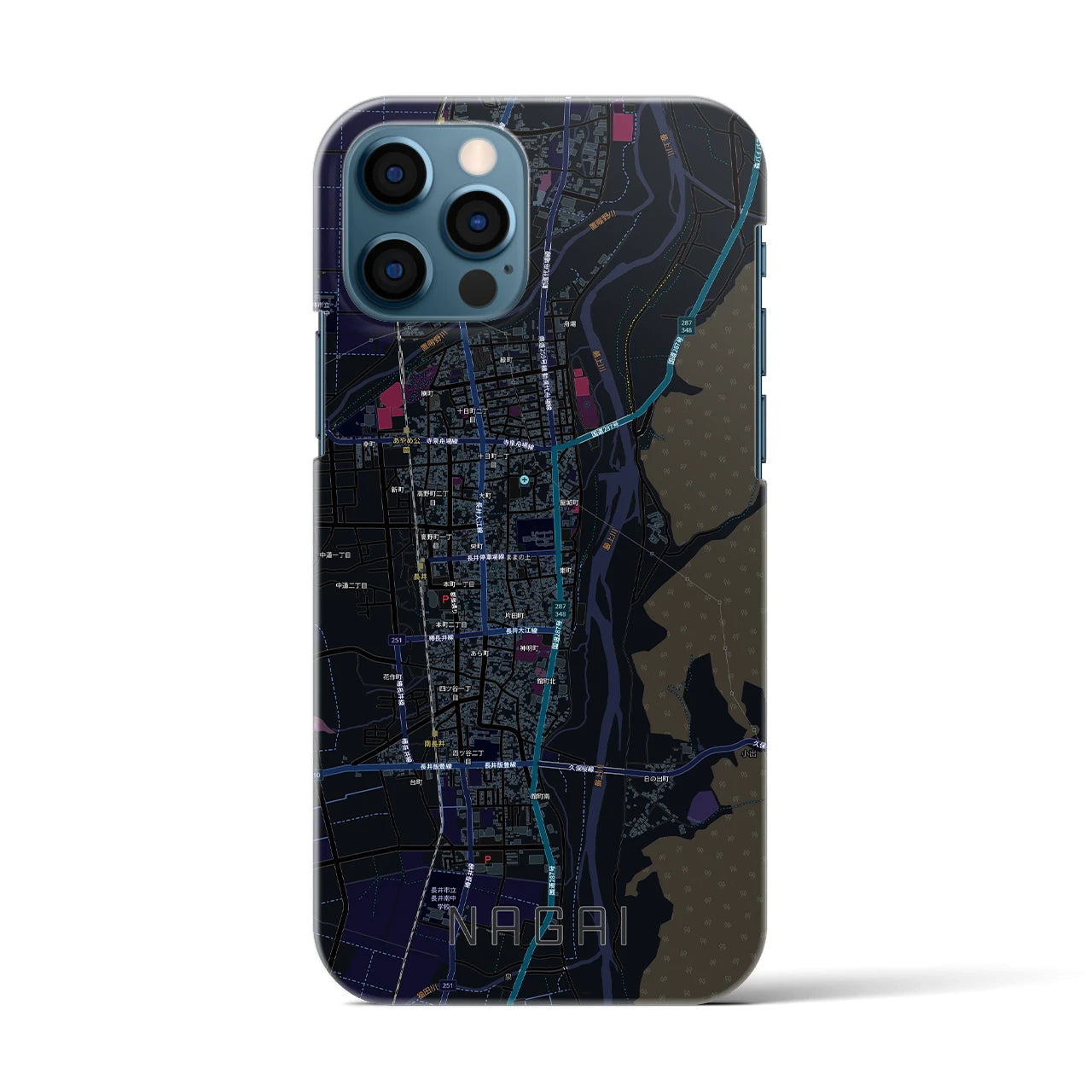 【長井(山形県)】地図柄iPhoneケース(バックカバータイプ)