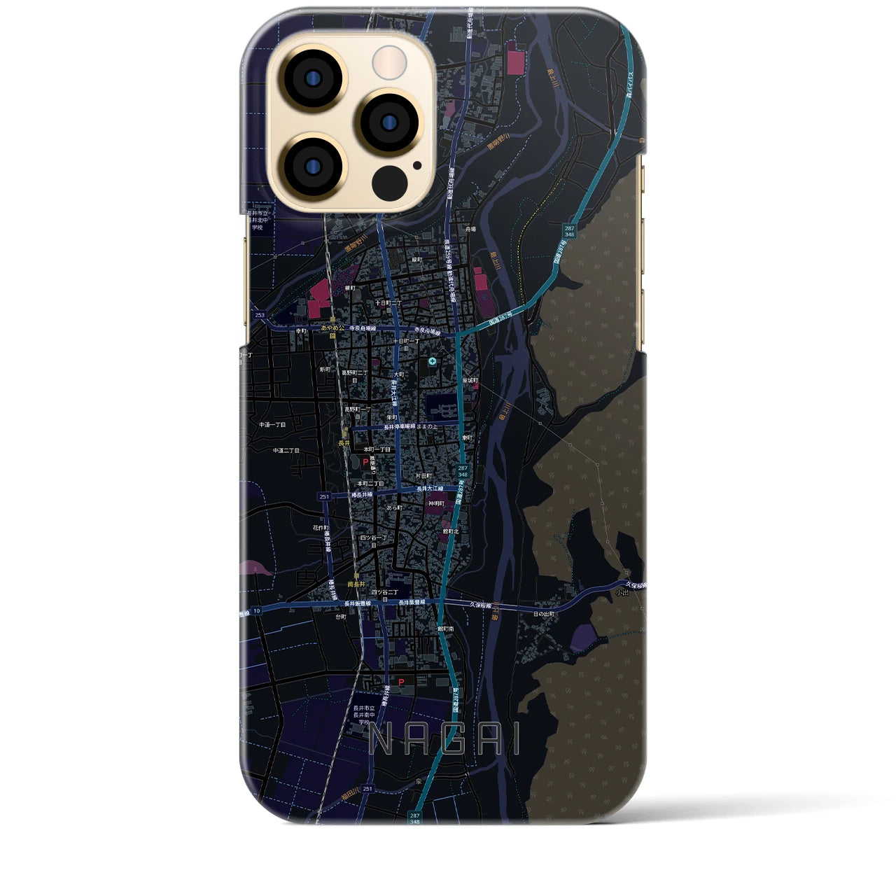 【長井(山形県)】地図柄iPhoneケース(バックカバータイプ)