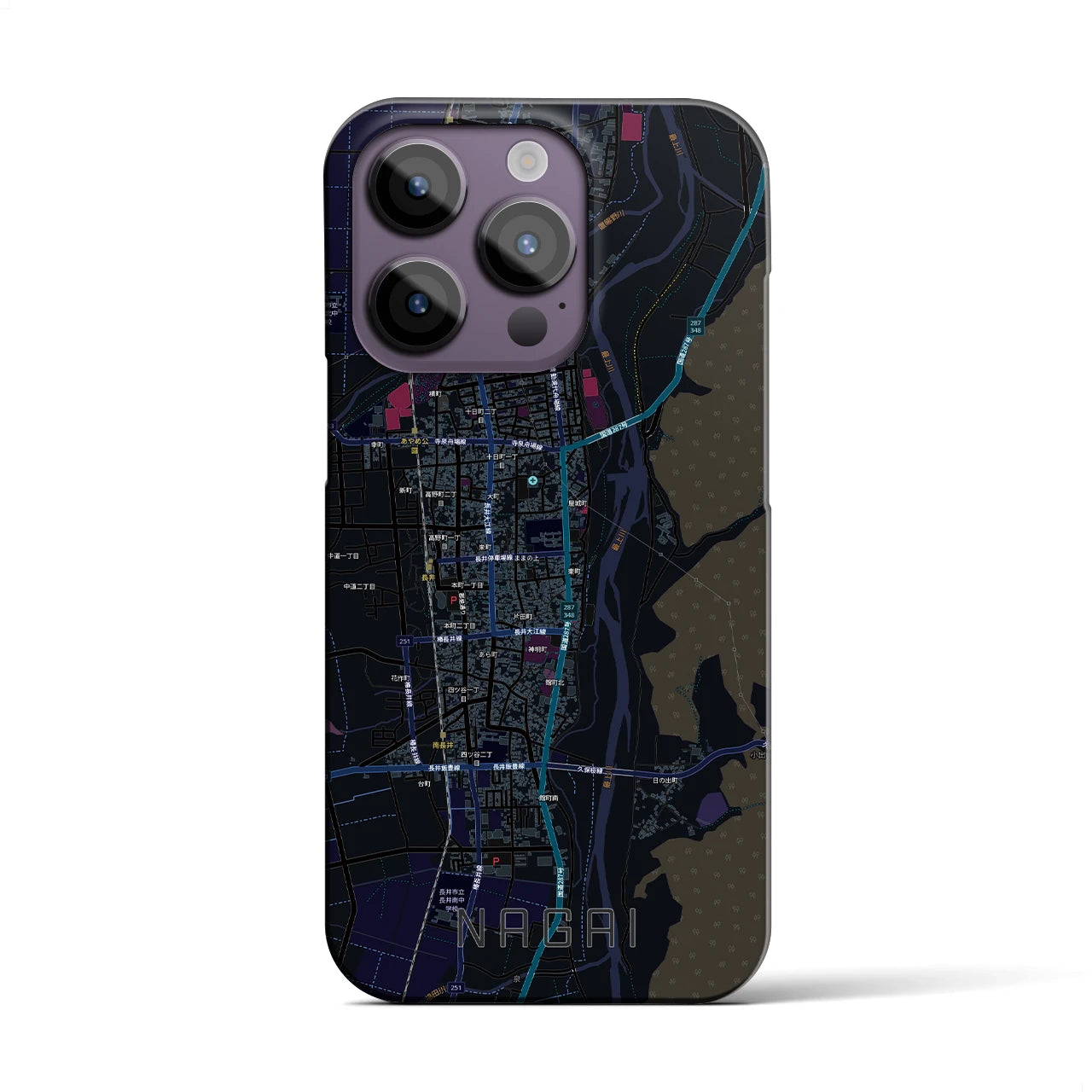 【長井(山形県)】地図柄iPhoneケース(バックカバータイプ)