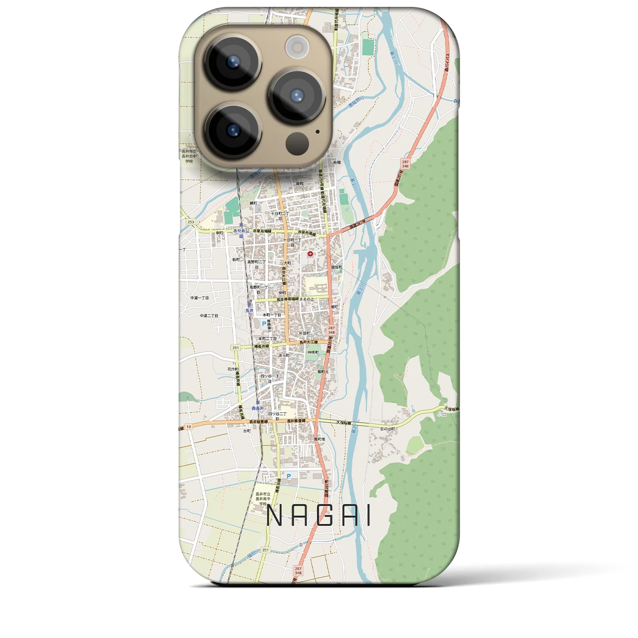 【長井(山形県)】地図柄iPhoneケース(バックカバータイプ)