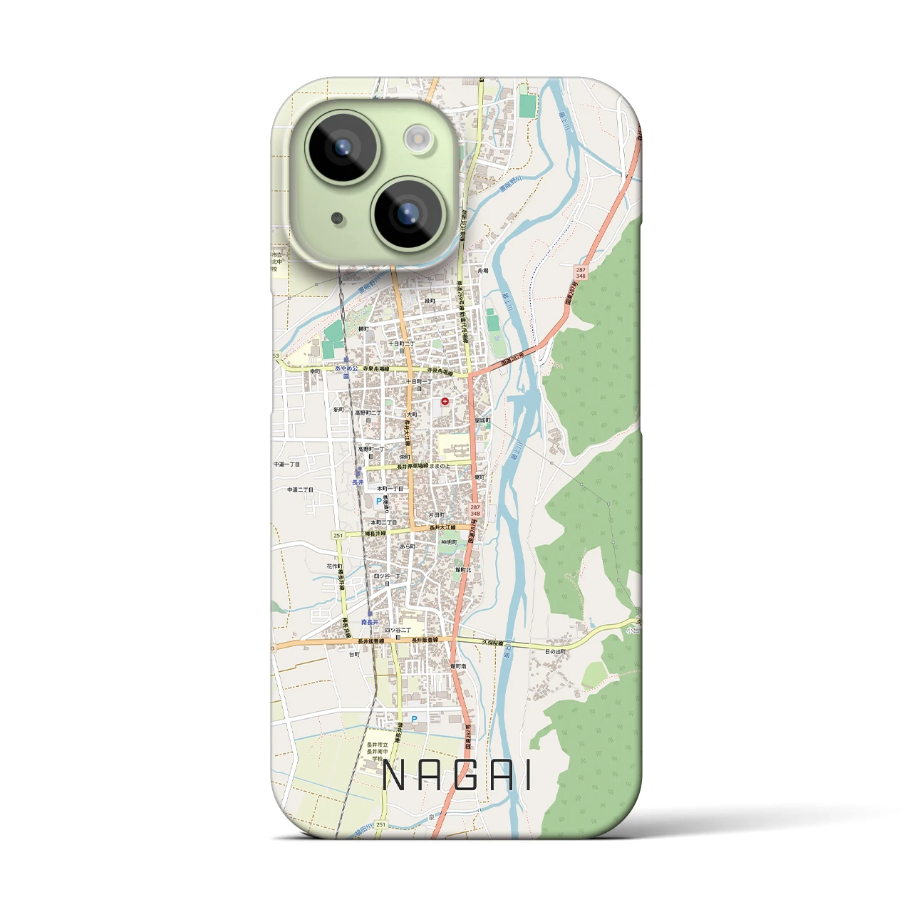 【長井(山形県)】地図柄iPhoneケース(バックカバータイプ)