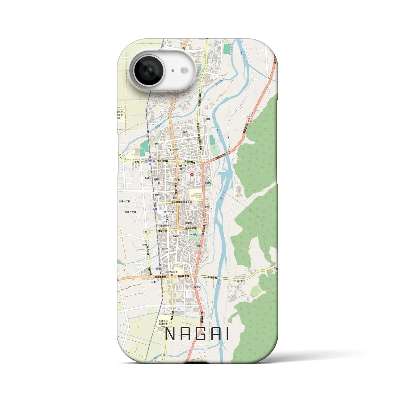 【長井(山形県)】地図柄iPhoneケース(バックカバータイプ)