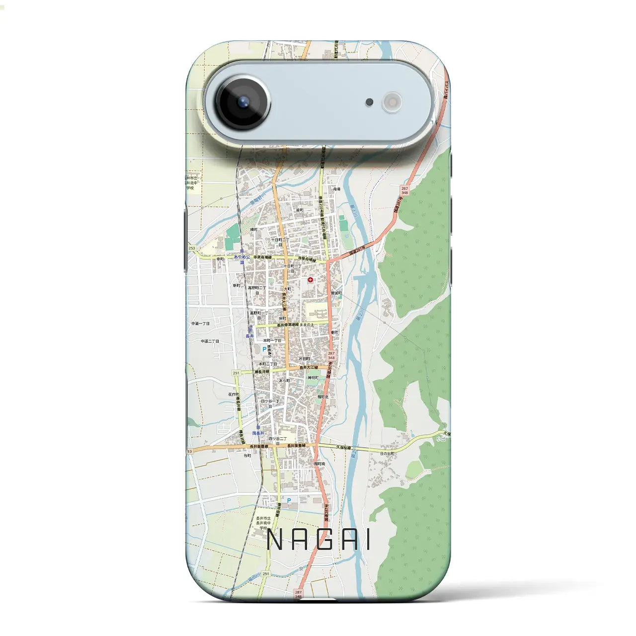 【長井(山形県)】地図柄iPhoneケース(バックカバータイプ)