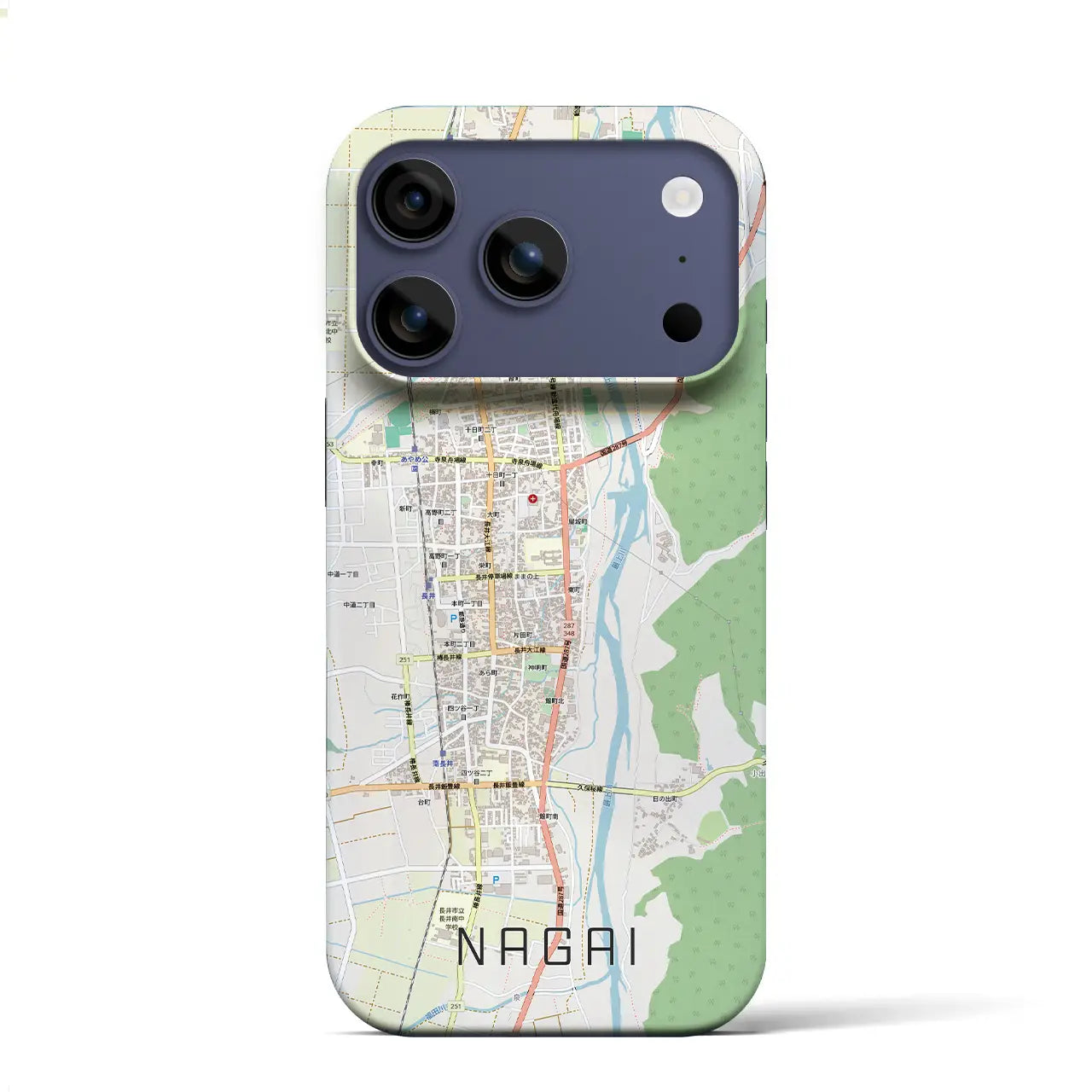 【長井(山形県)】地図柄iPhoneケース(バックカバータイプ)