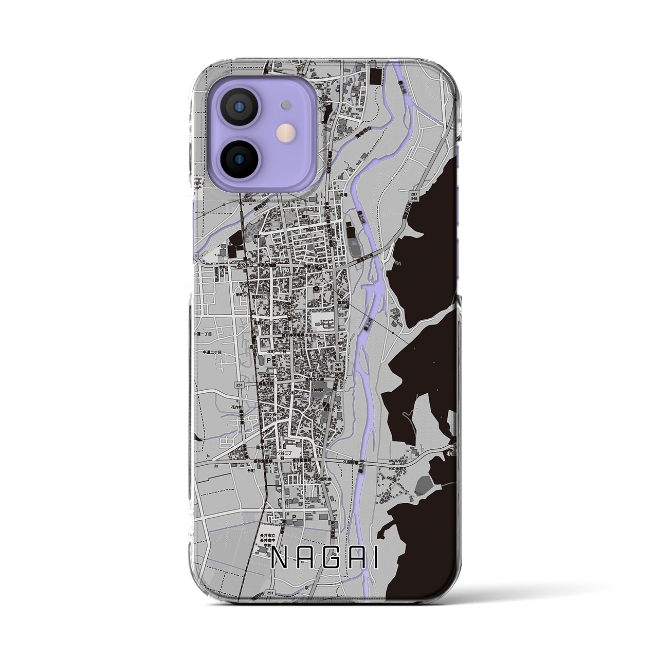 【長井(山形県)】地図柄iPhoneケース(クリアタイプ)