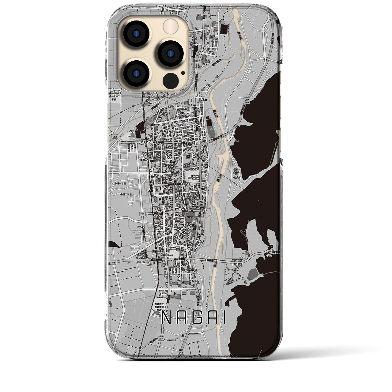 【長井(山形県)】地図柄iPhoneケース(クリアタイプ)