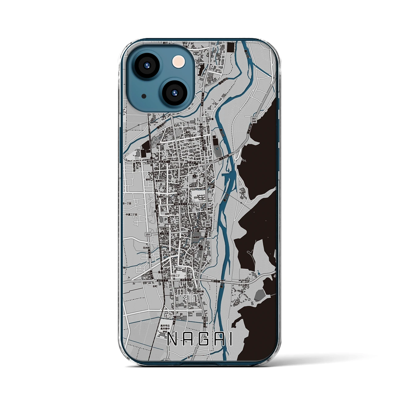 【長井(山形県)】地図柄iPhoneケース(クリアタイプ)