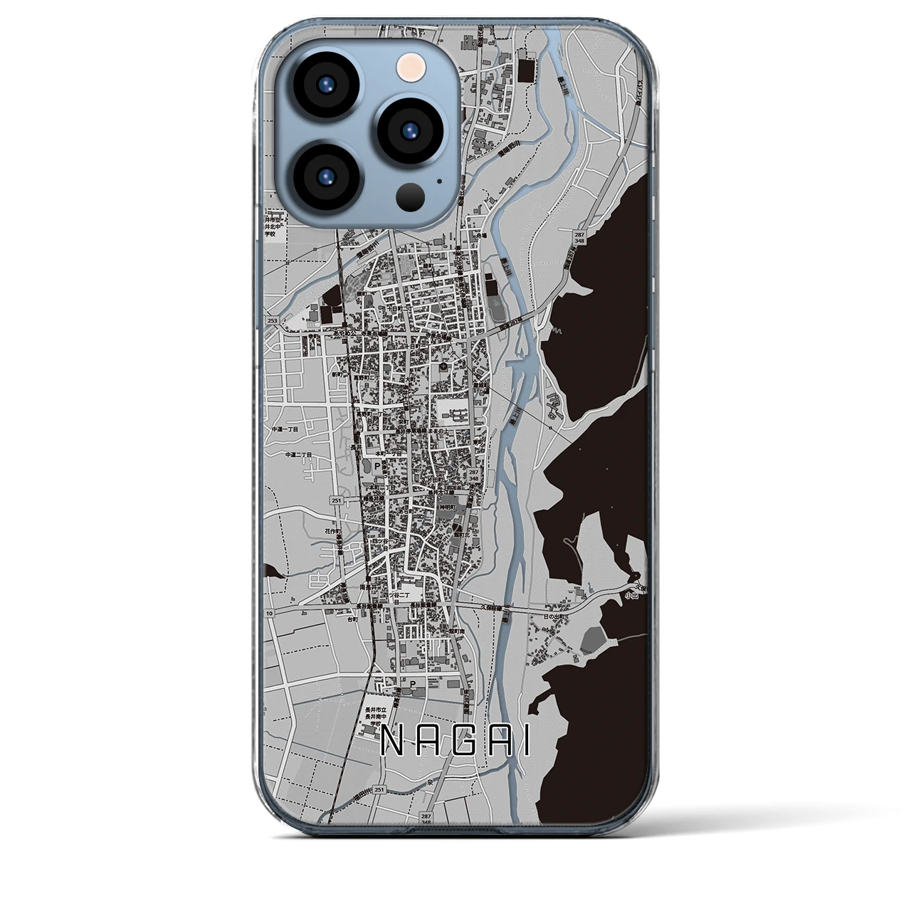 【長井(山形県)】地図柄iPhoneケース(クリアタイプ)