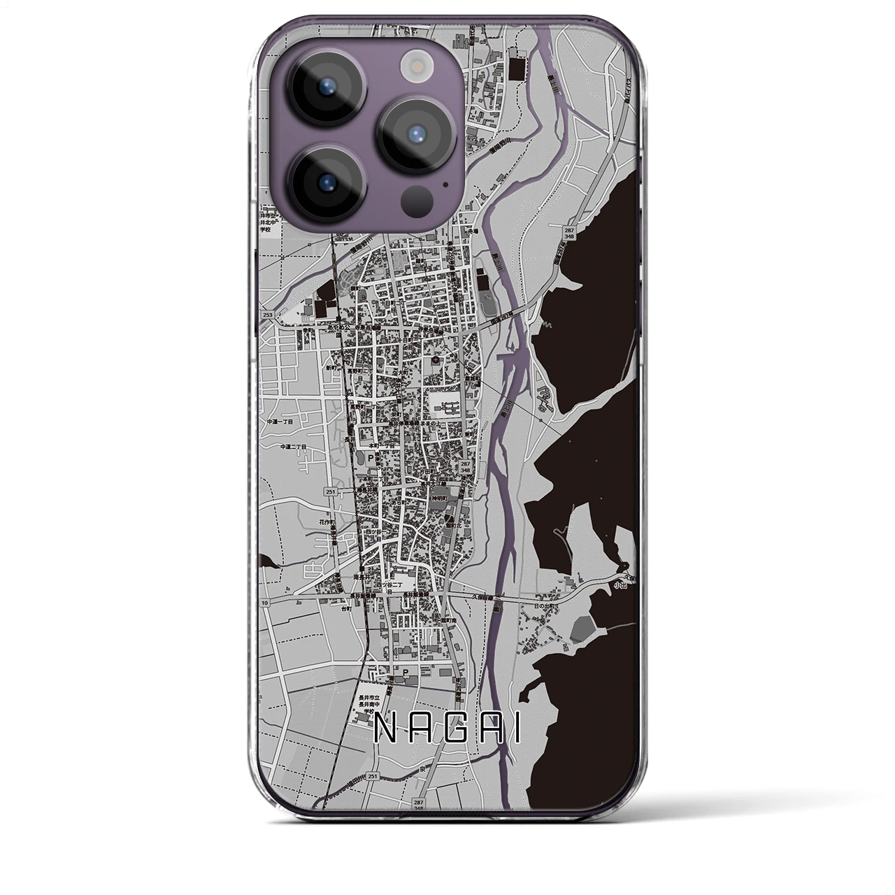 【長井(山形県)】地図柄iPhoneケース(クリアタイプ)