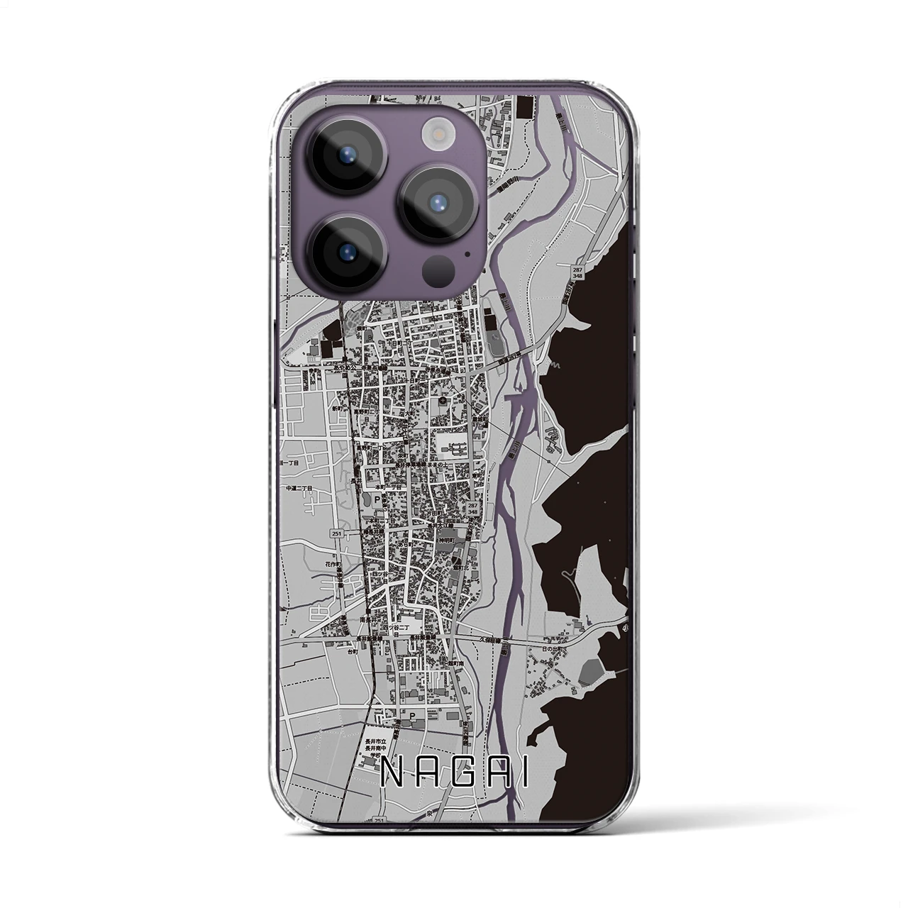 【長井(山形県)】地図柄iPhoneケース(クリアタイプ)