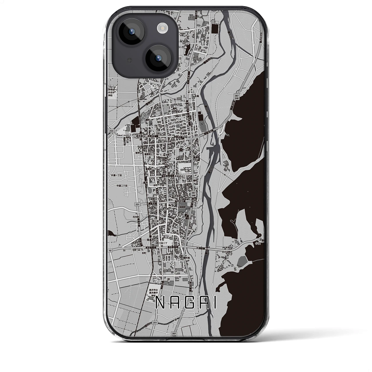 【長井(山形県)】地図柄iPhoneケース(クリアタイプ)