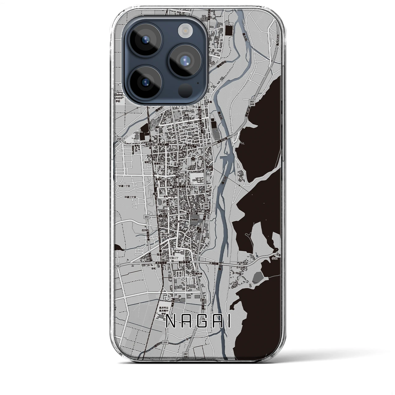 【長井(山形県)】地図柄iPhoneケース(クリアタイプ)