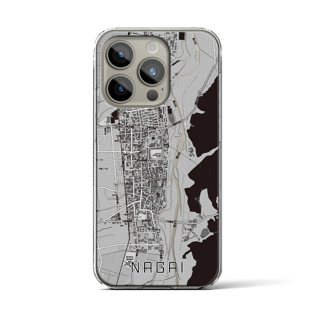 【長井(山形県)】地図柄iPhoneケース(クリアタイプ)