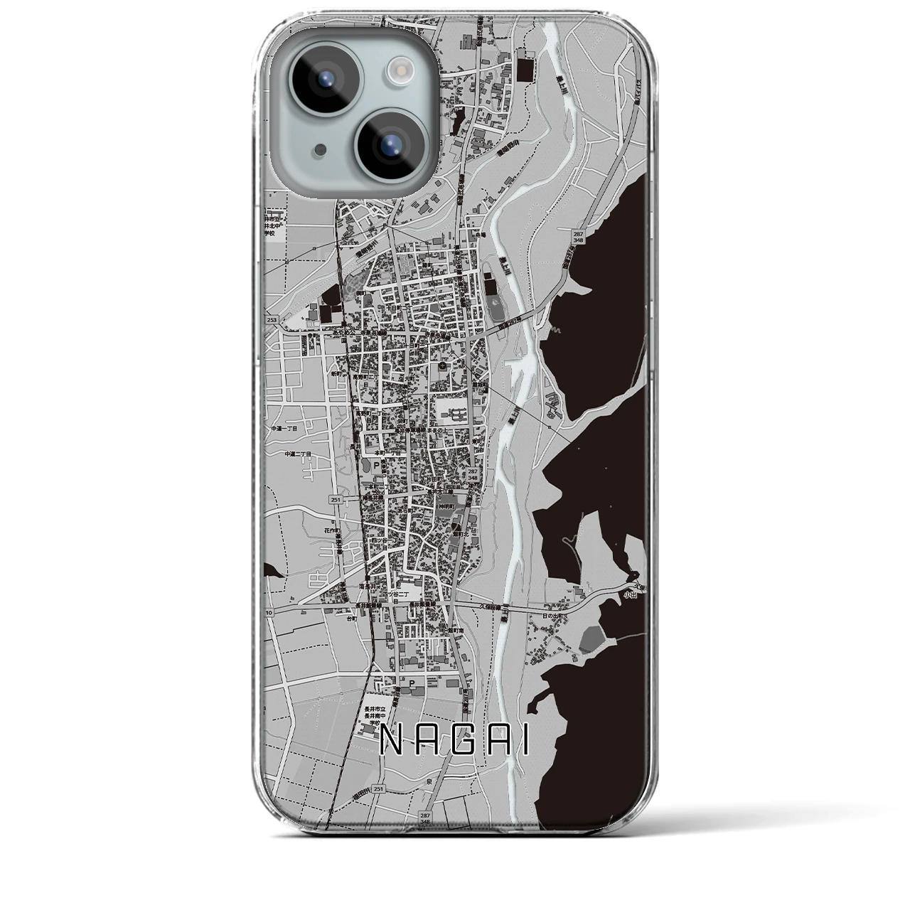 【長井(山形県)】地図柄iPhoneケース(クリアタイプ)