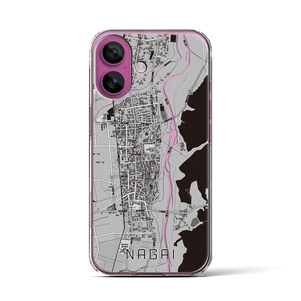 【長井(山形県)】地図柄iPhoneケース(クリアタイプ)