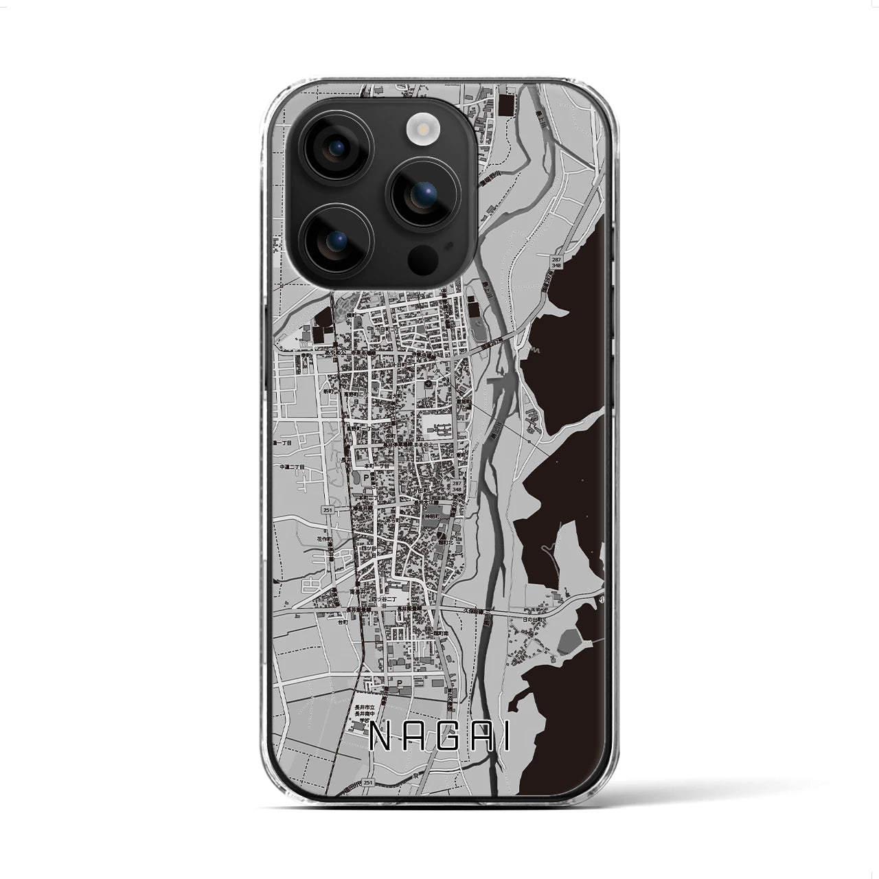 【長井(山形県)】地図柄iPhoneケース(クリアタイプ)