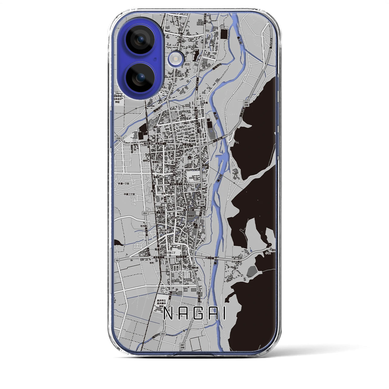 【長井(山形県)】地図柄iPhoneケース(クリアタイプ)