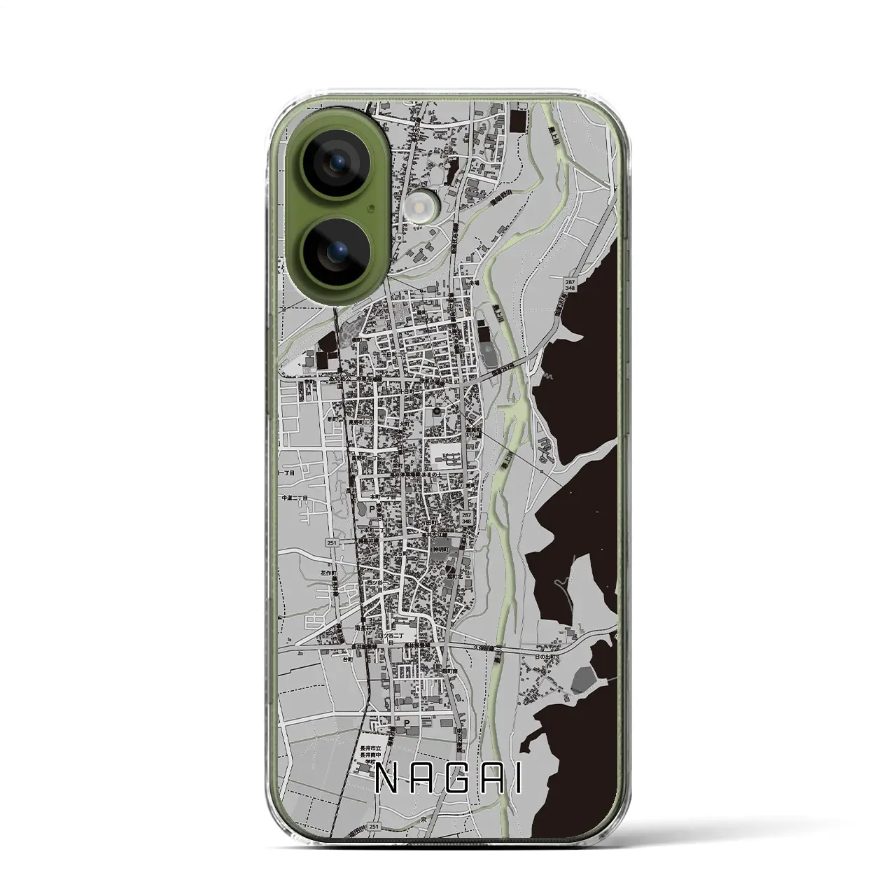 【長井(山形県)】地図柄iPhoneケース(クリアタイプ)