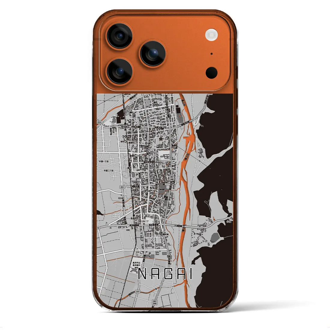 【長井(山形県)】地図柄iPhoneケース(クリアタイプ)