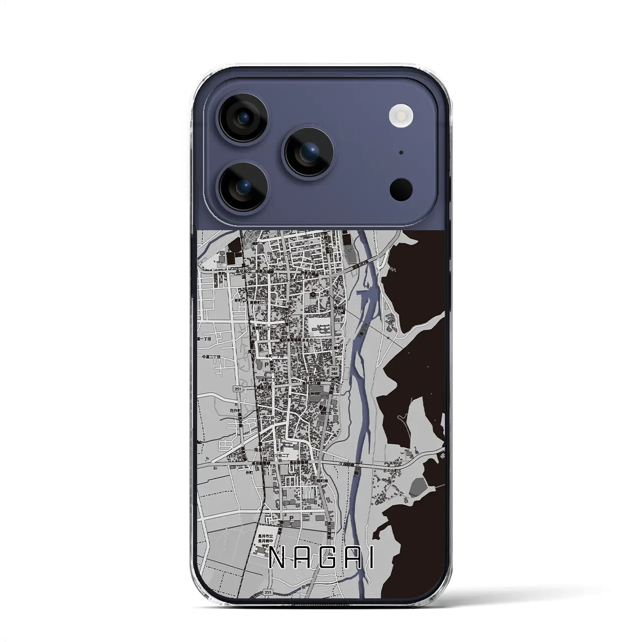 【長井(山形県)】地図柄iPhoneケース(クリアタイプ)