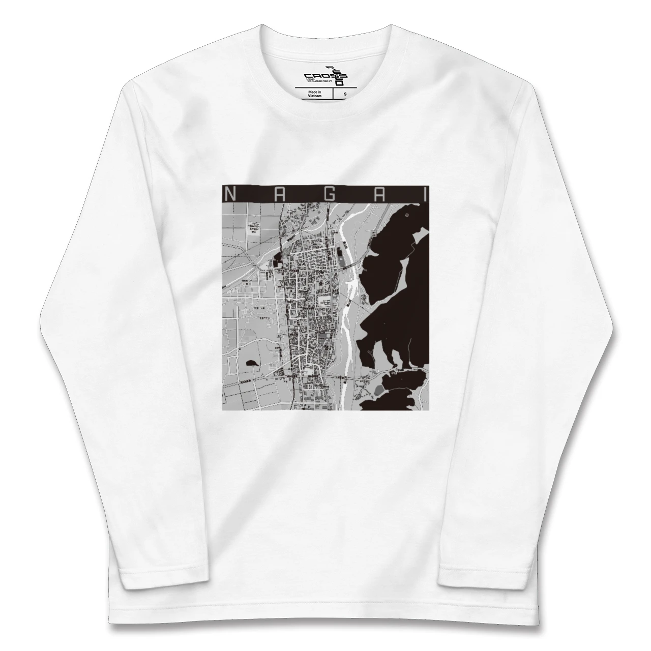 【長井(山形県)】地図柄ロングスリーブTシャツ