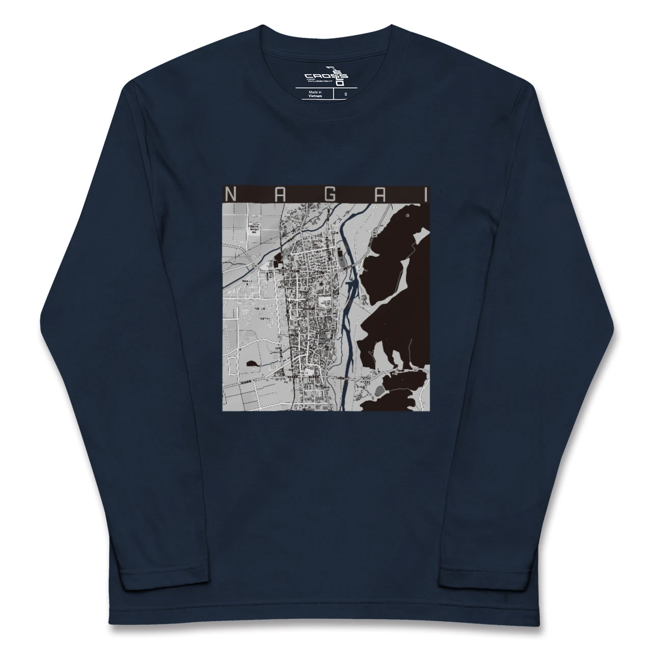【長井(山形県)】地図柄ロングスリーブTシャツ