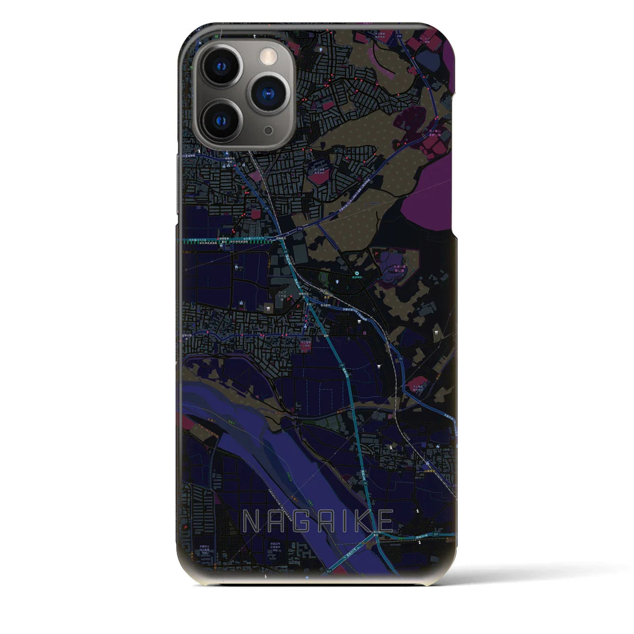 【長池(京都府)】地図柄iPhoneケース(バックカバータイプ)