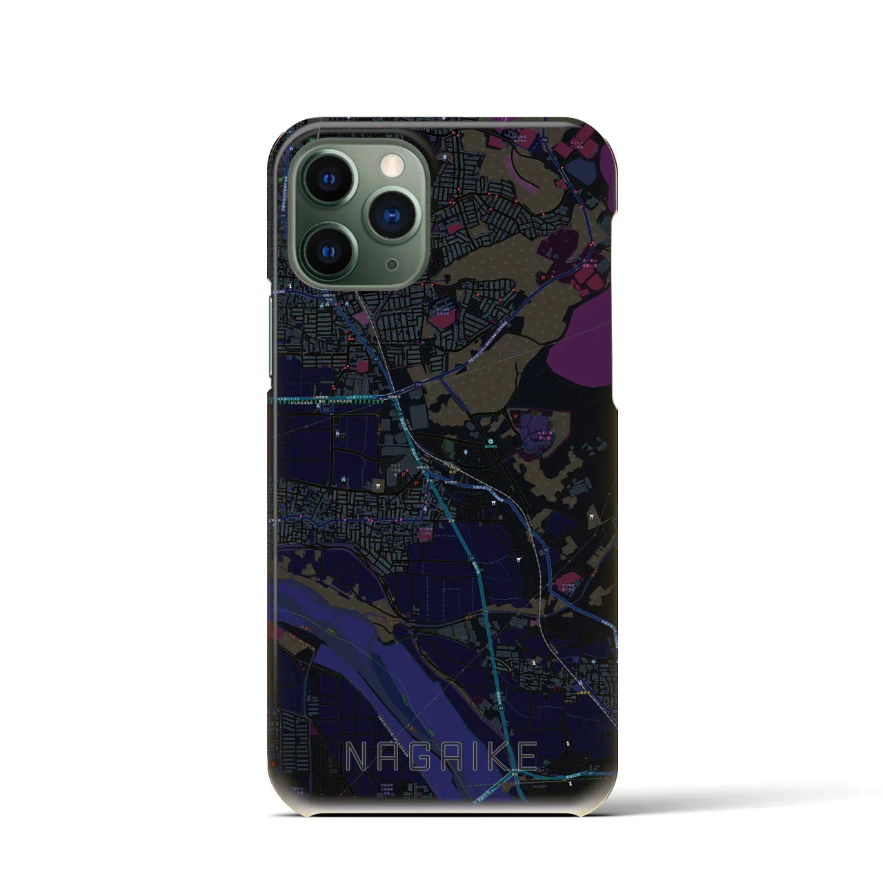 【長池(京都府)】地図柄iPhoneケース(バックカバータイプ)