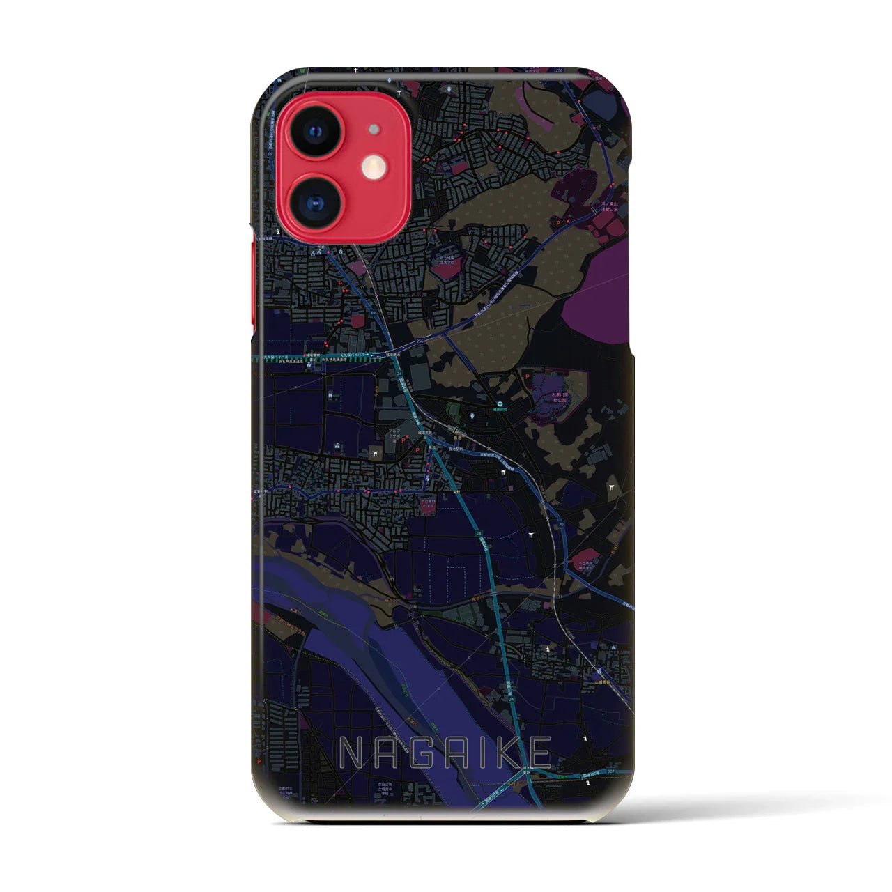 【長池(京都府)】地図柄iPhoneケース(バックカバータイプ)