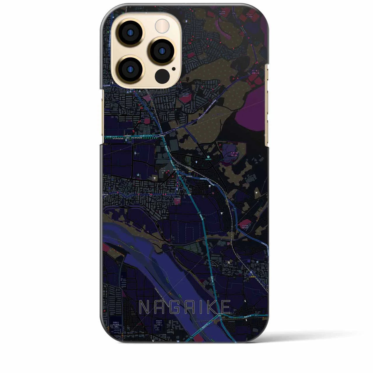 【長池(京都府)】地図柄iPhoneケース(バックカバータイプ)