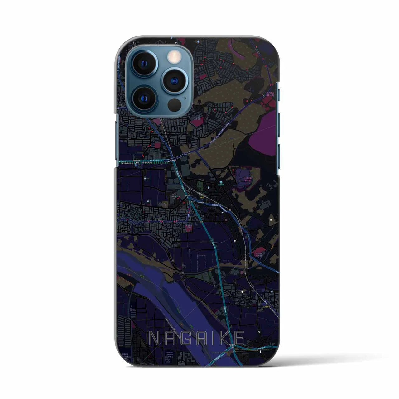 【長池(京都府)】地図柄iPhoneケース(バックカバータイプ)