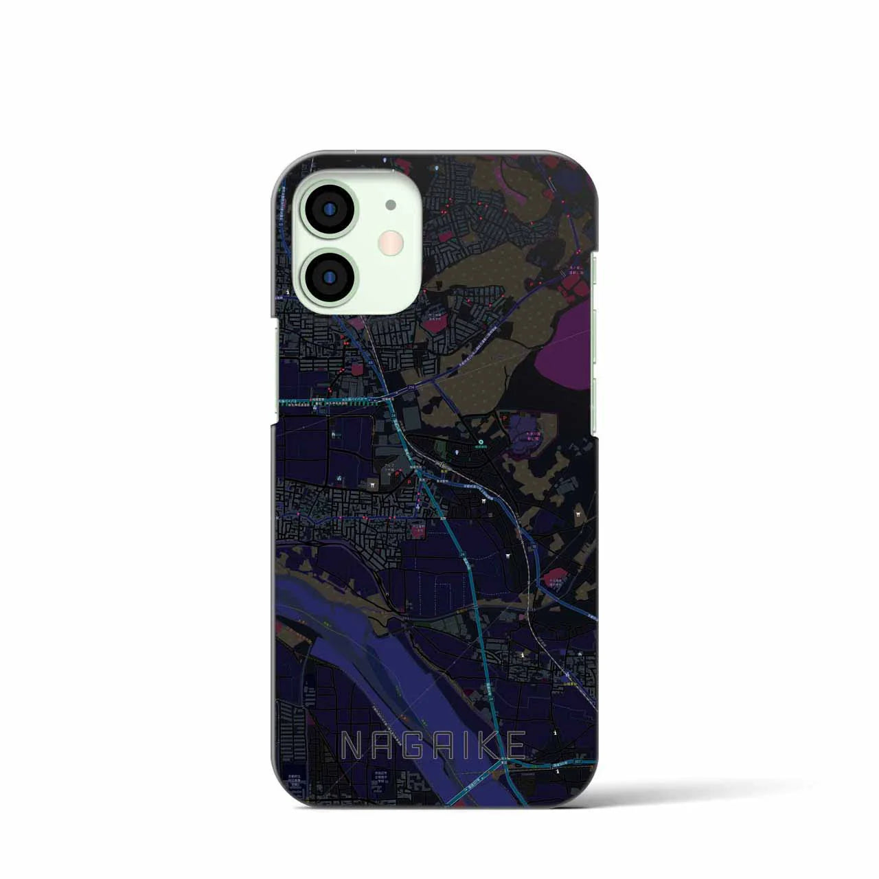 【長池(京都府)】地図柄iPhoneケース(バックカバータイプ)