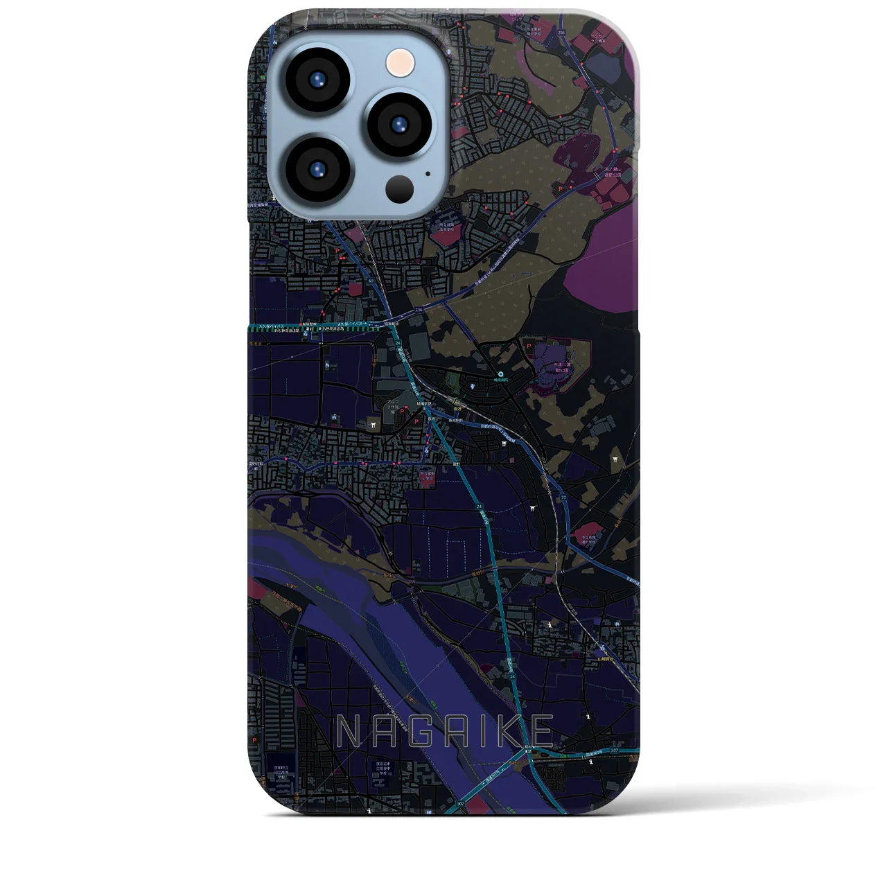 【長池(京都府)】地図柄iPhoneケース(バックカバータイプ)