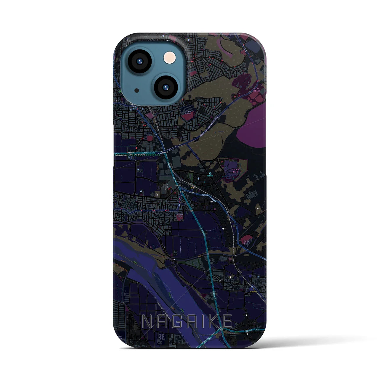 【長池(京都府)】地図柄iPhoneケース(バックカバータイプ)