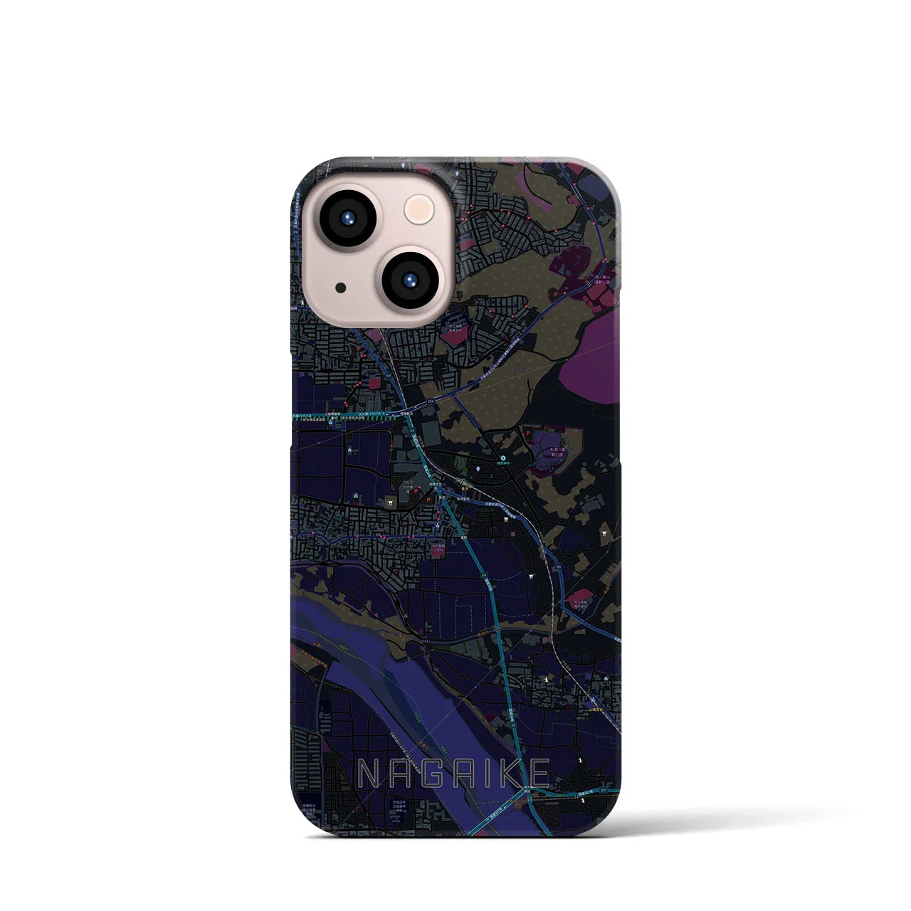 【長池(京都府)】地図柄iPhoneケース(バックカバータイプ)